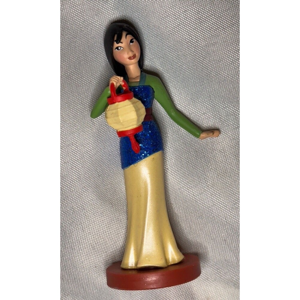 Disney Princess Mulan Glitter Figure Miniature Figurine Cake Topper 3.5”